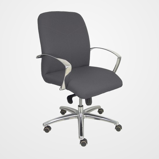 SILLA PIQUERAS Y CRESPO CAUDETE CONFIDENTE BRAZOS FIJOS MECANISMO BASCULANTE REGULABLE EN ALTURA ASIENTO Y RESPALDO TAPIZADO BALI GRIS OSCURO
