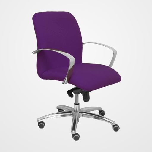 SILLA PIQUERAS Y CRESPO CAUDETE CONFIDENTE BRAZOS FIJOS MECANISMO BASCULANTE REGULABLE EN ALTURA ASIENTO Y RESPALDO TAPIZADO BALI MORADO