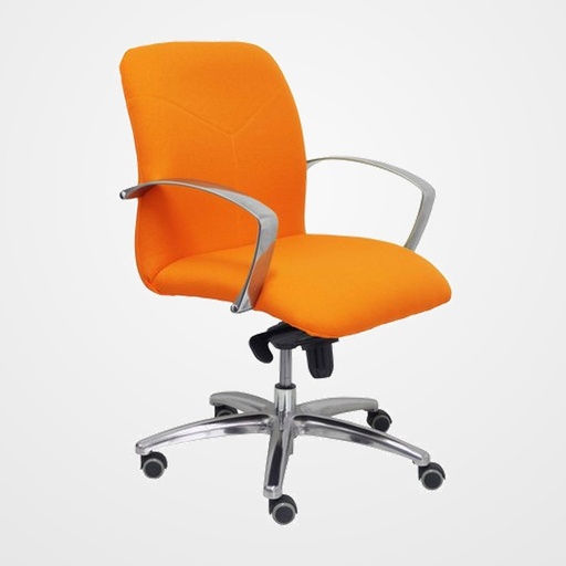 SILLA PIQUERAS Y CRESPO CAUDETE CONFIDENTE BRAZOS FIJOS MECANISMO BASCULANTE REGULABLE EN ALTURA ASIENTO Y RESPALDO TAPIZADO BALI NARANJA