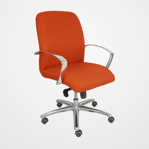 SILLA PIQUERAS Y CRESPO CAUDETE CONFIDENTE BRAZOS FIJOS MECANISMO BASCULANTE REGULABLE EN ALTURA ASIENTO Y RESPALDO TAPIZADO BALI NARANJA OSCURO