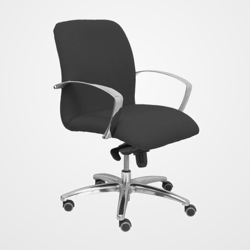 SILLA PIQUERAS Y CRESPO CAUDETE CONFIDENTE BRAZOS FIJOS MECANISMO BASCULANTE REGULABLE EN ALTURA ASIENTO Y RESPALDO TAPIZADO BALI NEGRO