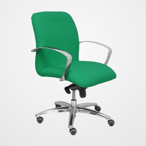SILLA PIQUERAS Y CRESPO CAUDETE CONFIDENTE BRAZOS FIJOS MECANISMO BASCULANTE REGULABLE EN ALTURA ASIENTO Y RESPALDO TAPIZADO BALI VERDE ESMERALDA