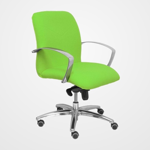 SILLA PIQUERAS Y CRESPO CAUDETE CONFIDENTE BRAZOS FIJOS MECANISMO BASCULANTE REGULABLE EN ALTURA ASIENTO Y RESPALDO TAPIZADO BALI VERDE PISTACHO