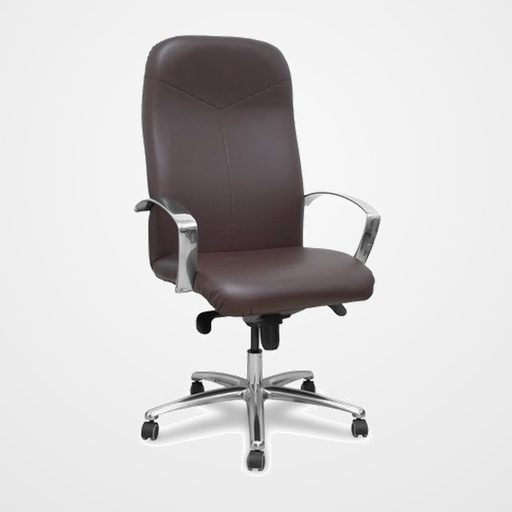 SILLA PIQUERAS Y CRESPO CAUDETE DIRECCION BRAZOS FIJOS MECANISMO BASCULANTE REGULABLE EN ALTURA ASIENTO Y RESPALDO TAPIZADO SIMILPIEL MARRON OSCURO