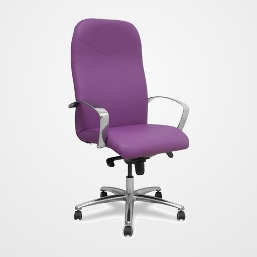 SILLA PIQUERAS Y CRESPO CAUDETE DIRECCION BRAZOS FIJOS MECANISMO BASCULANTE REGULABLE EN ALTURA ASIENTO Y RESPALDO TAPIZADO SIMILPIEL MORADO