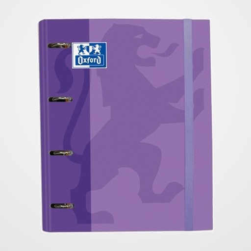 CARPEBLOC OXFORD SCHOOL EUROPEANBINDER CLASSIC A4+ 4 an.MIXTAS 35mm con RECAMBIO 100 hj. CUADRIC.5x5 MALVA