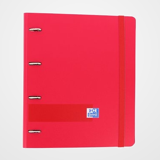 CARPEBLOC OXFORD SCHOOL EUROPEANBINDER LIVE&GO POLYFOAM A4+ 4 an.MIXTAS 35mm con RECAMBIO 100 hj. CUADRIC.5x5 ROJO