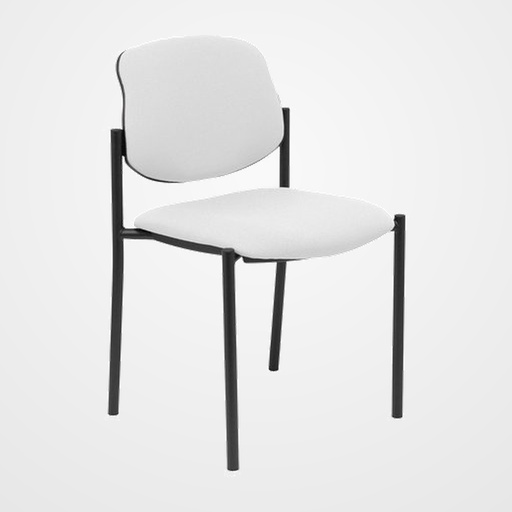 SILLA PIQUERAS Y CRESPO VILLALGORDO CONFIDENTE CHASIS NEGRO ASIENTO Y RESPALDO TAPIZADOS BALI BLANCO