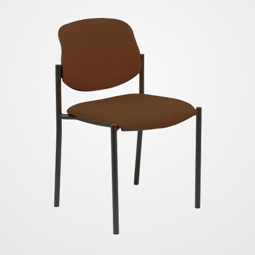 SILLA PIQUERAS Y CRESPO VILLALGORDO CONFIDENTE CHASIS NEGRO ASIENTO Y RESPALDO TAPIZADOS BALI MARRON OSCURO