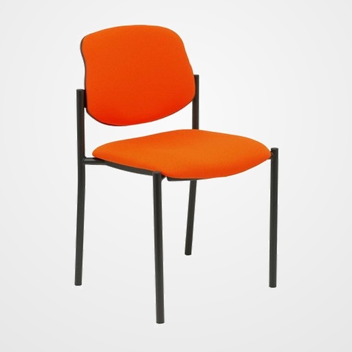 SILLA PIQUERAS Y CRESPO VILLALGORDO CONFIDENTE CHASIS NEGRO ASIENTO Y RESPALDO TAPIZADOS BALI NARANJA OSCURO