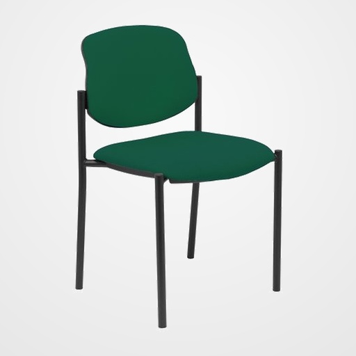 SILLA PIQUERAS Y CRESPO VILLALGORDO CONFIDENTE CHASIS NEGRO ASIENTO Y RESPALDO TAPIZADOS BALI VERDE BOTELLA