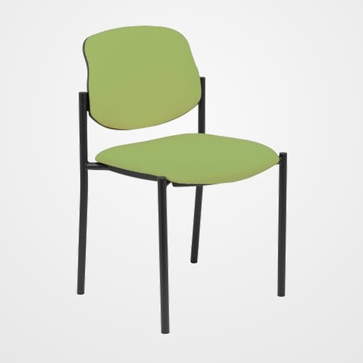 SILLA PIQUERAS Y CRESPO VILLALGORDO CONFIDENTE CHASIS NEGRO ASIENTO Y RESPALDO TAPIZADOS BALI VERDE OLIVA