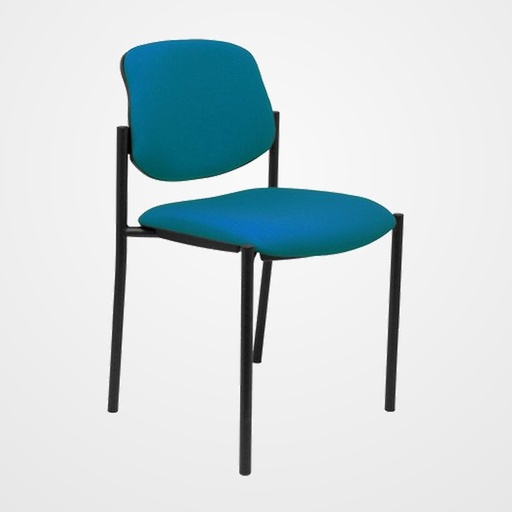 SILLA PIQUERAS Y CRESPO VILLALGORDO CONFIDENTE CHASIS NEGRO ASIENTO Y RESPALDO TAPIZADOS BALI VERDE PETROLEO