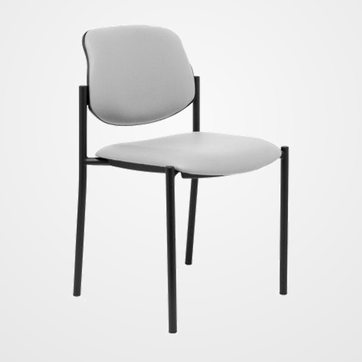 SILLA PIQUERAS Y CRESPO VILLALGORDO CONFIDENTE CHASIS NEGRO ASIENTO Y RESPALDO TAPIZADOS SIMILPIEL GRIS