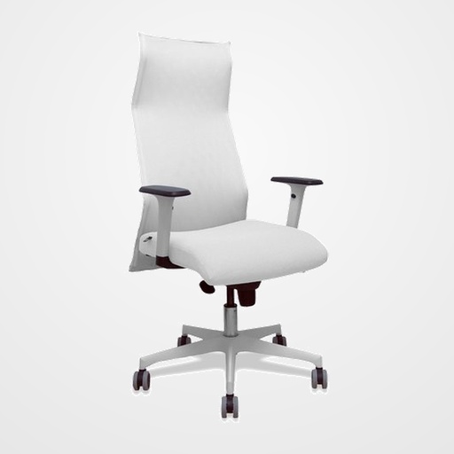 SILLON PIQUERAS Y CRESPO SAHUCO DIRECCION USO INTENSIVO (8H) BRAZOS BLANCOS REGULABLES MECANISMO SINCRO RESPALDO MALLA BLANCA TRANSPIRABLE Y ASIENTO TAPIZADO BALI BLANCO