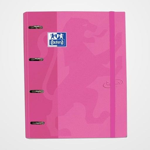 CARPEBLOC OXFORD SCHOOL EUROPEANBINDER TOUCH A4+ 4 an.MIXTAS 35mm con RECAMBIO 100 hj. CUADRIC.5x5 FUCSIA PASTEL