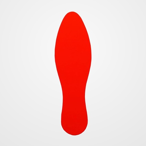 SIMBOLO ADHESIVO TARIFOLD FORMA  HUELLA  280 x 84 mm. PARA SUELO ROJO BOLSA DE 10