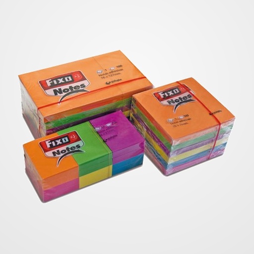 TACO NOTAS FIXO NOTES 100h  38x51 COLORES NEON PACK DE 12