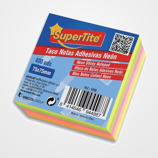 TACO NOTAS SUPERTITE 75x75 NEON 400 uds