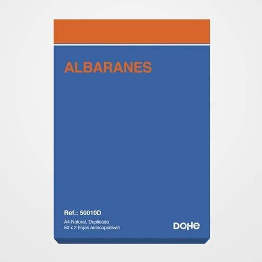 TALONARIO ALBARANES A4 NATURAL DUPLICADO DOHE