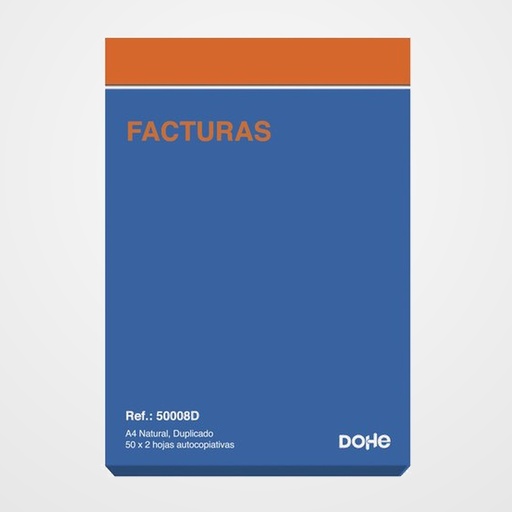TALONARIO FACTURAS A4 NATURAL DUPLICADO DOHE