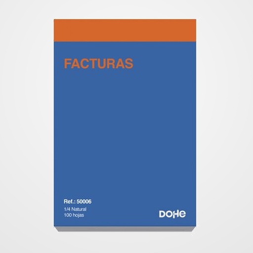 TALONARIO FACTURAS 1/4  NATURAL SIMPLE DOHE