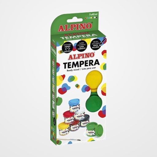 TEMPERA ALPINO  40 ml (bote) ESTUCHE de 7