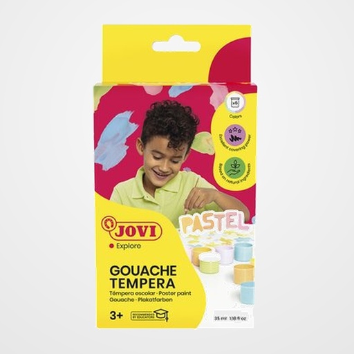TEMPERA JOVI  35 ml (bote) ESTUCHE de 6 COLORES PASTEL