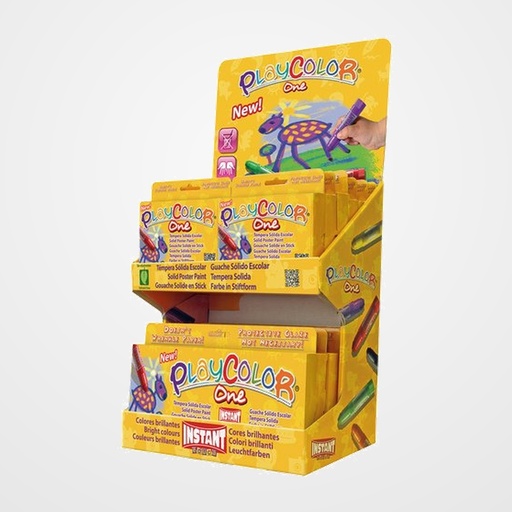 TEMPERA SOLIDA PLAYCOLOR BASIC ONE 10Gr. SURTIDO EXPOSITOR DE 18 12x 10711 ESTUCHE de 6 COLORES 6x 10731 ESTUCHE de 12 COLORES