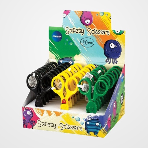 TIJERAS ESCOLARES CENTRUM 11 cm. PLASTICO SURTIDA EXPOSITOR DE 24