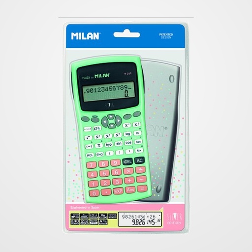 CALCULADORA CIENTIFICA MILAN 10+2 DIGITOS M240 SILVER (2 líneas)