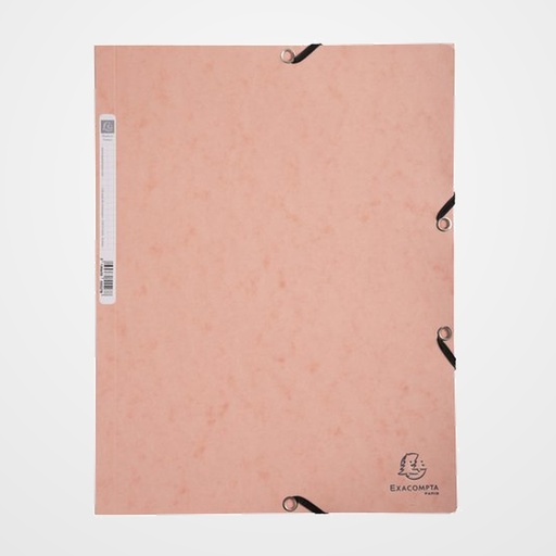 CARPETA de GOMAS y SOLAPAS EXACOMPTA AQUAREL CARTULINA LUSTRADA A4 con ETIQUETA CORAL