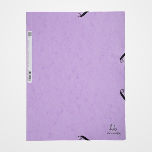 CARPETA de GOMAS y SOLAPAS EXACOMPTA AQUAREL CARTULINA LUSTRADA A4 con ETIQUETA MALVA