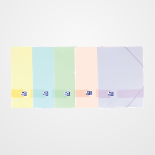 CARPETA de GOMAS y SOLAPAS OXFORD LIVE&GO PP A4+ SURTIDO (5 col. PASTEL)