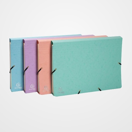 CARPETA CLASIFICADORA EXACOMPTA AQUAREL CARTON FORRADO A4+ 12 DPTOS. con GOMAS y SOLAPAS SURTIDO (4 col.)