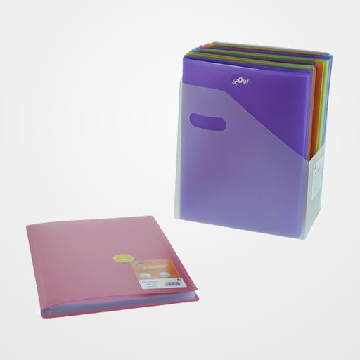 CARPETA FUNDAS (TARIFARIO) OLEF/ PP TRANS. A4 EXPOSITOR DE 19 SURTIDOS 2 UD. DE 10 FUNDAS 5 UD. DE 20 FUNDAS 6 UD. DE 30 FUNDAS 4 UD. DE 40 FUNDAS 2 UD. DE 50 FUNDAS