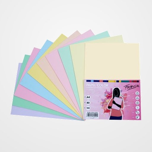 PAPEL de COLOR A4 FABRISA 80g 100h SURTIDO PASTEL
