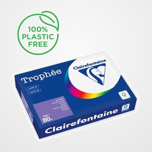 PAPEL de COLOR A4 CLAIREFONTAINE TROPHEE 80g 500h VIVO VIOLETA