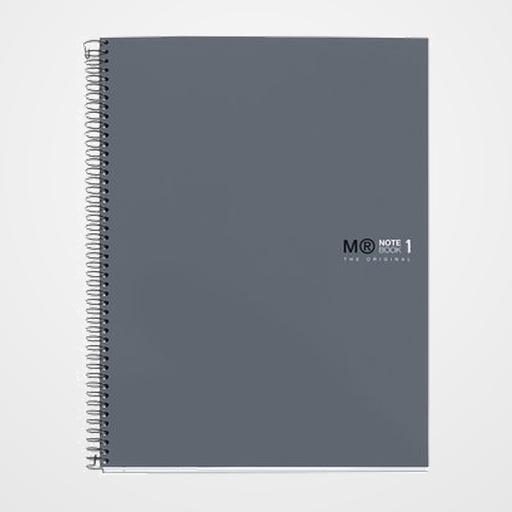 BLOC MIQUELRIUS THE ORIGINAL NOTEBOOK 1 micro.tapa EXTRA A4 80h 90g CUADRIC.5x5 GRIS GRAFITO