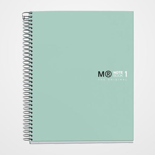 BLOC MIQUELRIUS THE ORIGINAL NOTEBOOK 1 micro.tapa EXTRA A5 80h 90g  CUADRIC.5x5 VERDE AQUA