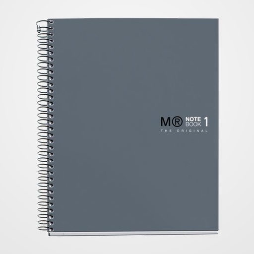 BLOC MIQUELRIUS THE ORIGINAL NOTEBOOK 1 micro.tapa EXTRA A5 80h 90g CUADRIC.5x5 GRIS GRAFITO