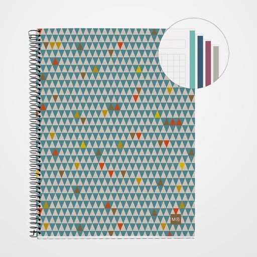 BLOC MIQUELRIUS ECO DESIGN NOTEBOOK 4 micro.tapa DURA A4 120h 80g CUADRIC.5x5 ECOTRIANGLES