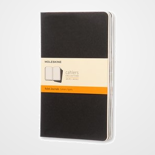 CUADERNO MOLESKINE CAHIER 13x21 80h HORIZONTAL NEGRA SET DE 3