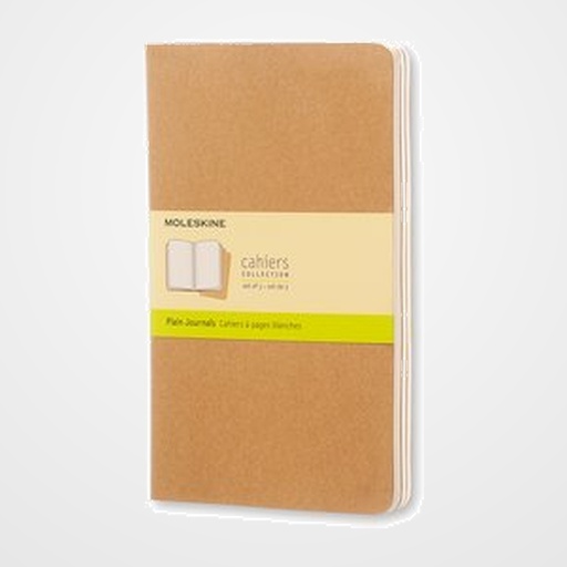 CUADERNO MOLESKINE CAHIER 13x21 80h LISA MARRON KRAFT SET DE 3