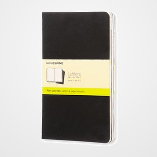 CUADERNO MOLESKINE CAHIER 13x21 80h LISA NEGRA SET DE 3