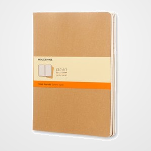 CUADERNO MOLESKINE CAHIER 19x25 120h HORIZONTAL MARRON KRAFT SET DE 3