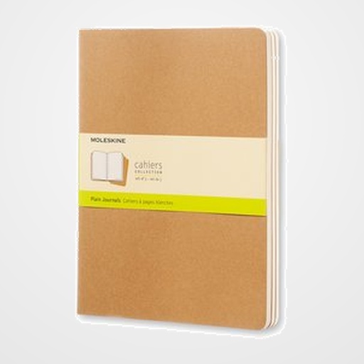 CUADERNO MOLESKINE CAHIER 19x25 120h LISA MARRON KRAFT SET DE 3