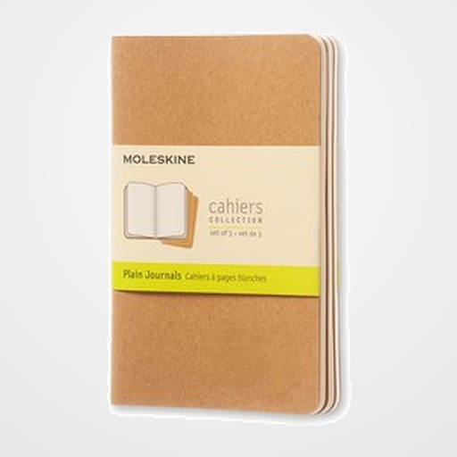 CUADERNO MOLESKINE CAHIER 9x14 64h LISA MARRON KRAFT SET DE 3