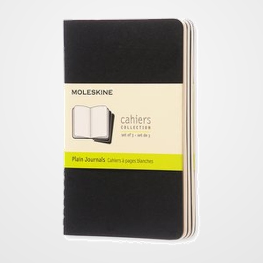 CUADERNO MOLESKINE CAHIER 9x14 64h LISA NEGRA SET DE 3