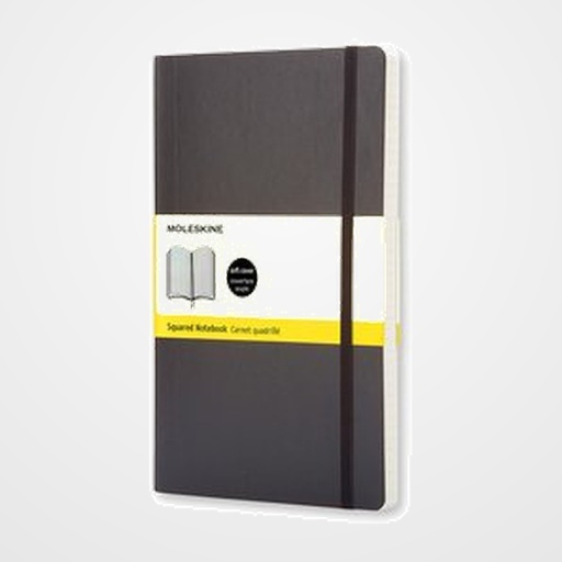 CUADERNO MOLESKINE CLASICO TAPA BLANDA 13x21 192h 70gr. CUADRICULADA con GOMA NEGRA